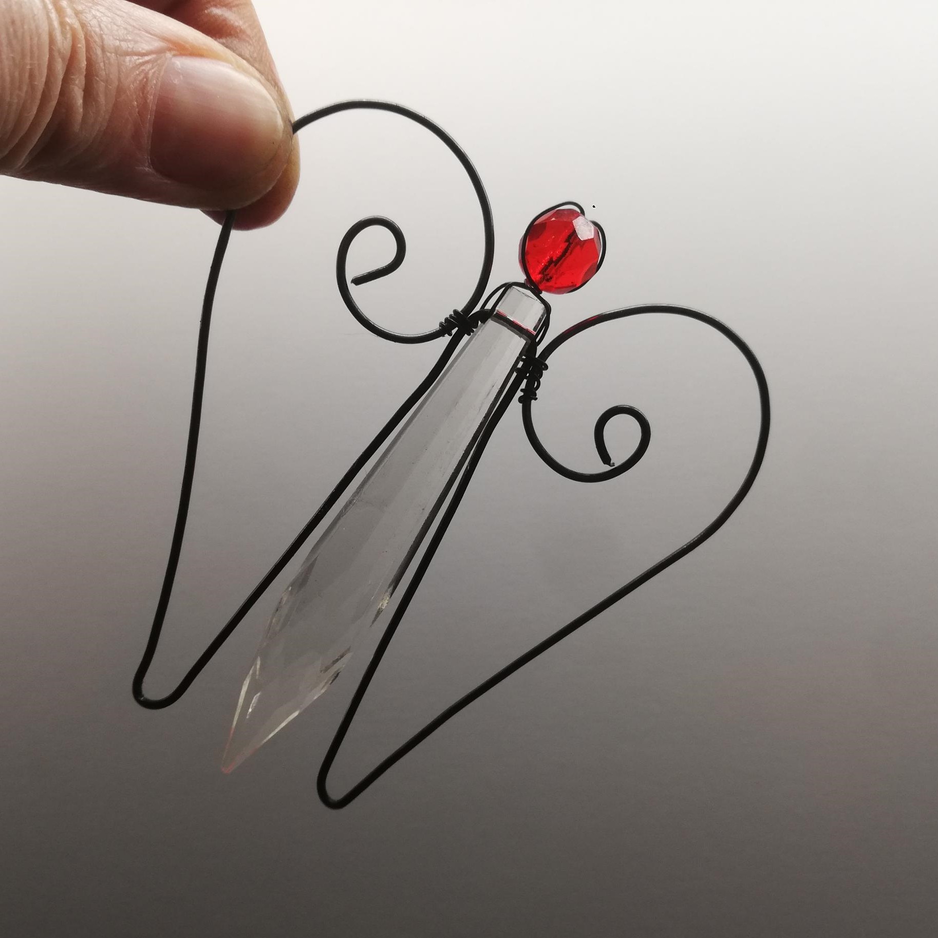 Křišťálový drátovaný anděl - 3 druhy křídel