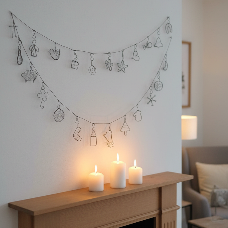 Adventní drátovaný kalendář girlanda