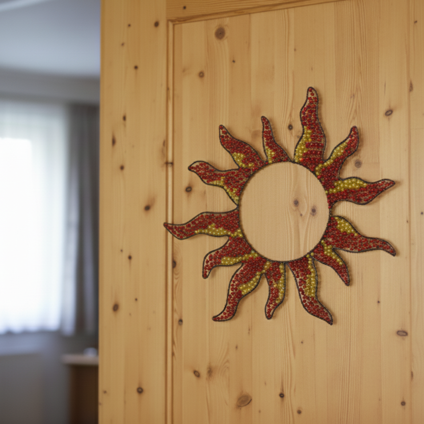 dratované slunce žluto červené