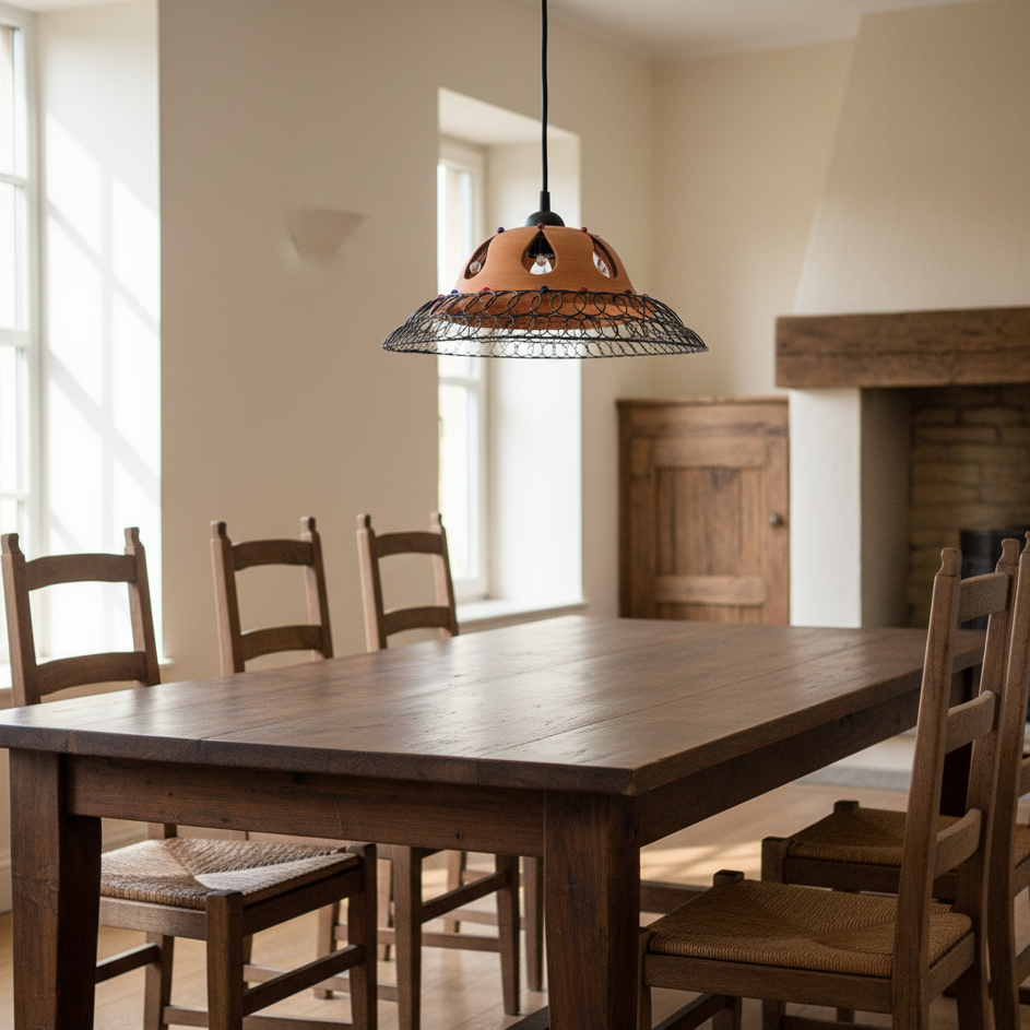 Drátované stínidlo s keramickým vrchlíkem