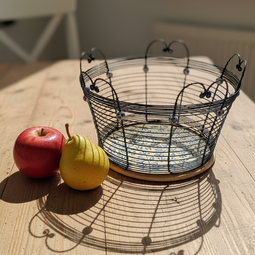 Drátovaný košík s keramickým dnem